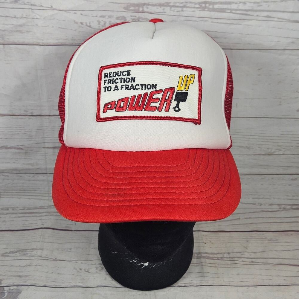 Otto Cap Trucker Hat Men's OSFA Red White Vintage Power Up Patch Snapback
